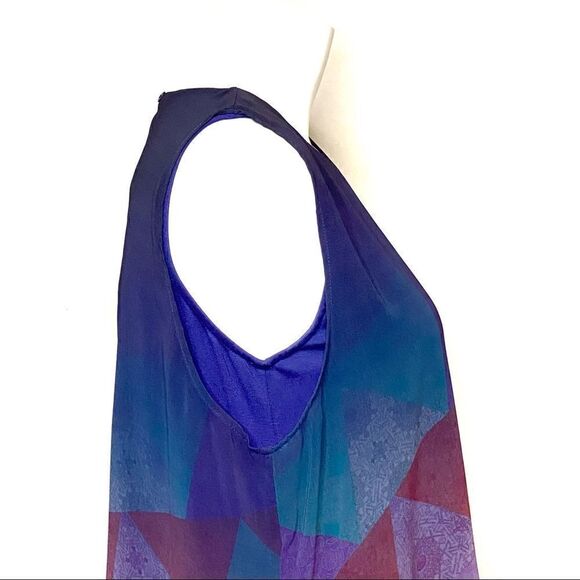 Desigual blue oton sleeveless geometric triangle dress size 40 medium - Picture 9 of 16